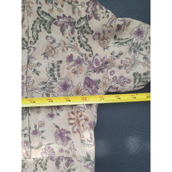 Vintage Gap Floral Button Down Shirt Dress Size S Beige Cottagecore Prairie - Picture 7 of 9